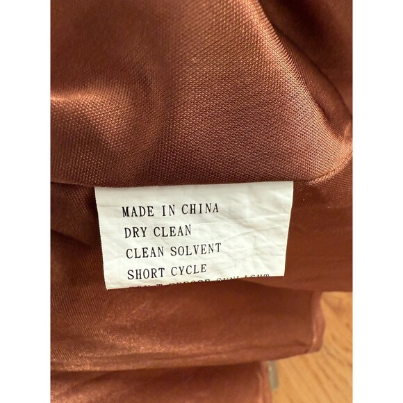 Revelry Aurora Rust Velvet Dress Women Size 8 One Shoulder Slit Bridesmaid -Flaw - Picture 12 of 15